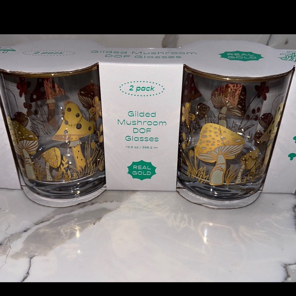 Gold Mushroom Glasses - Picture 3 of 3